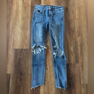 Express Distressed Skinny Jeans